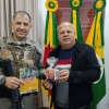 PREFEITO VILSON SCHONS RECEBE O COMANDANTE DA BRIGADA MILITAR DE SALVADOR DAS MISSÕES