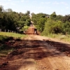 Iniciou as obras de calçamento na Esquina Faxinal