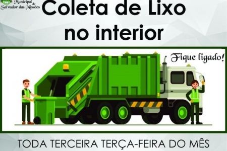 AVISO: Coleta de Lixo no interior AVISO: Coleta de Lixo no interior